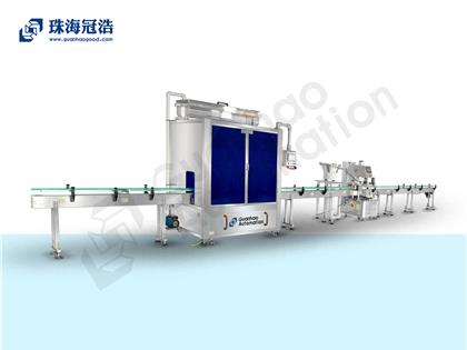 自動16頭醫(yī)用鹽水防腐灌裝、旋蓋生產(chǎn)線
